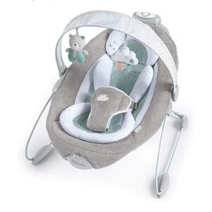 Bouncer with Plush Toys - Gray and Mint